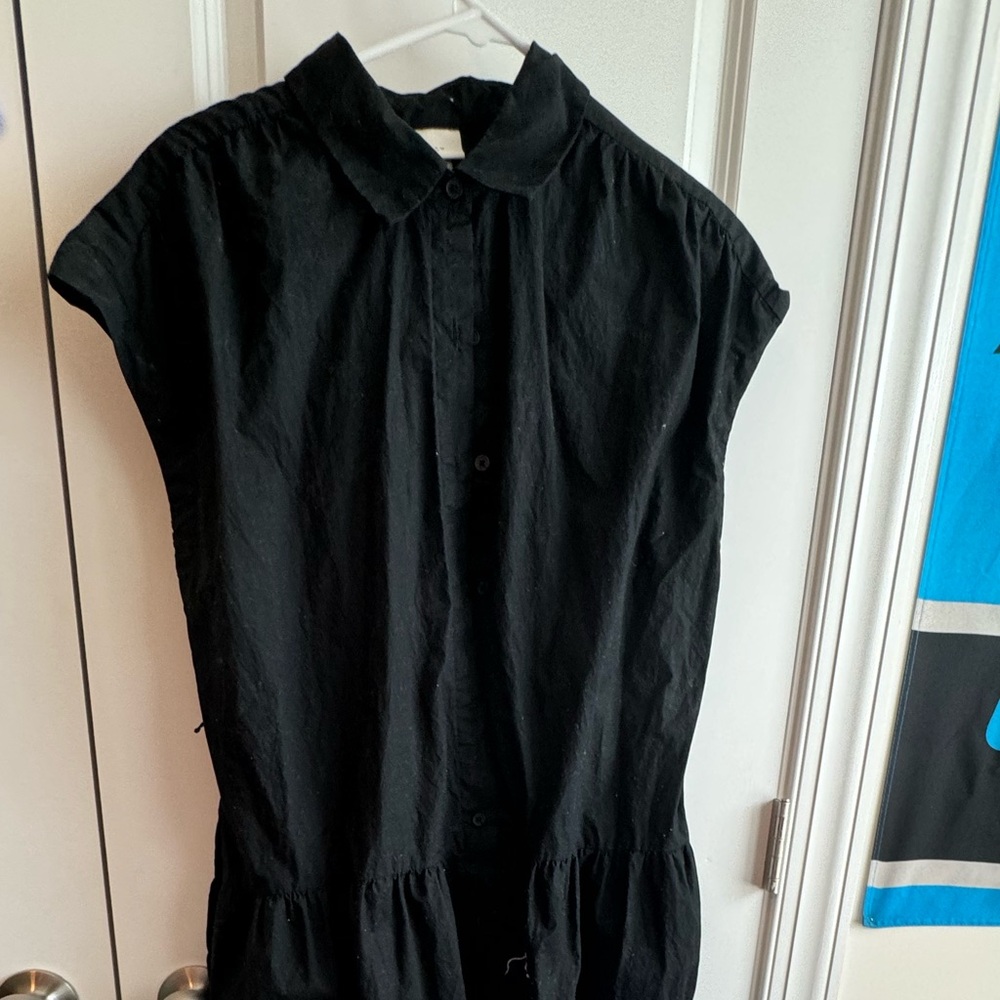 A New Day Black Button Down Shirt Dress